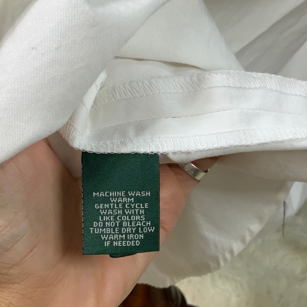 LRL Ralph Lauren White Summer classic wrap Dress with a ruffle V - Picture 12 of 14